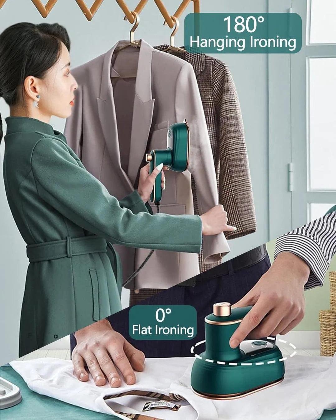 Green  Steam lron for Quick  Wrinkle Removal 500 in stock