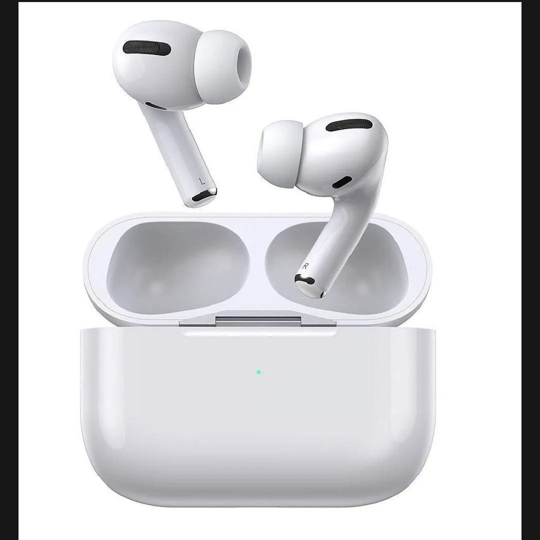 White Wireless Earbuds  With Charging Case