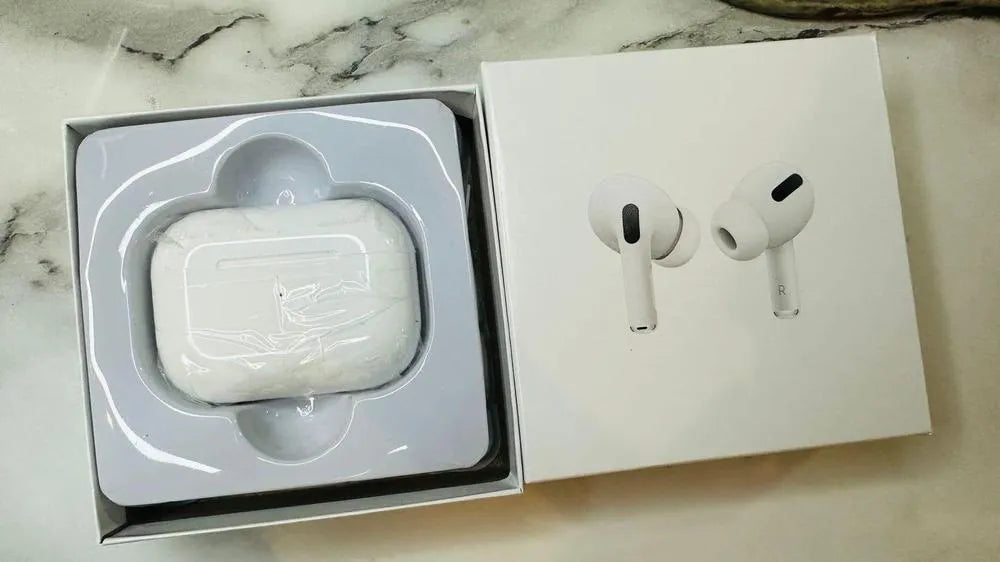 White Wireless Earbuds  With Charging Case