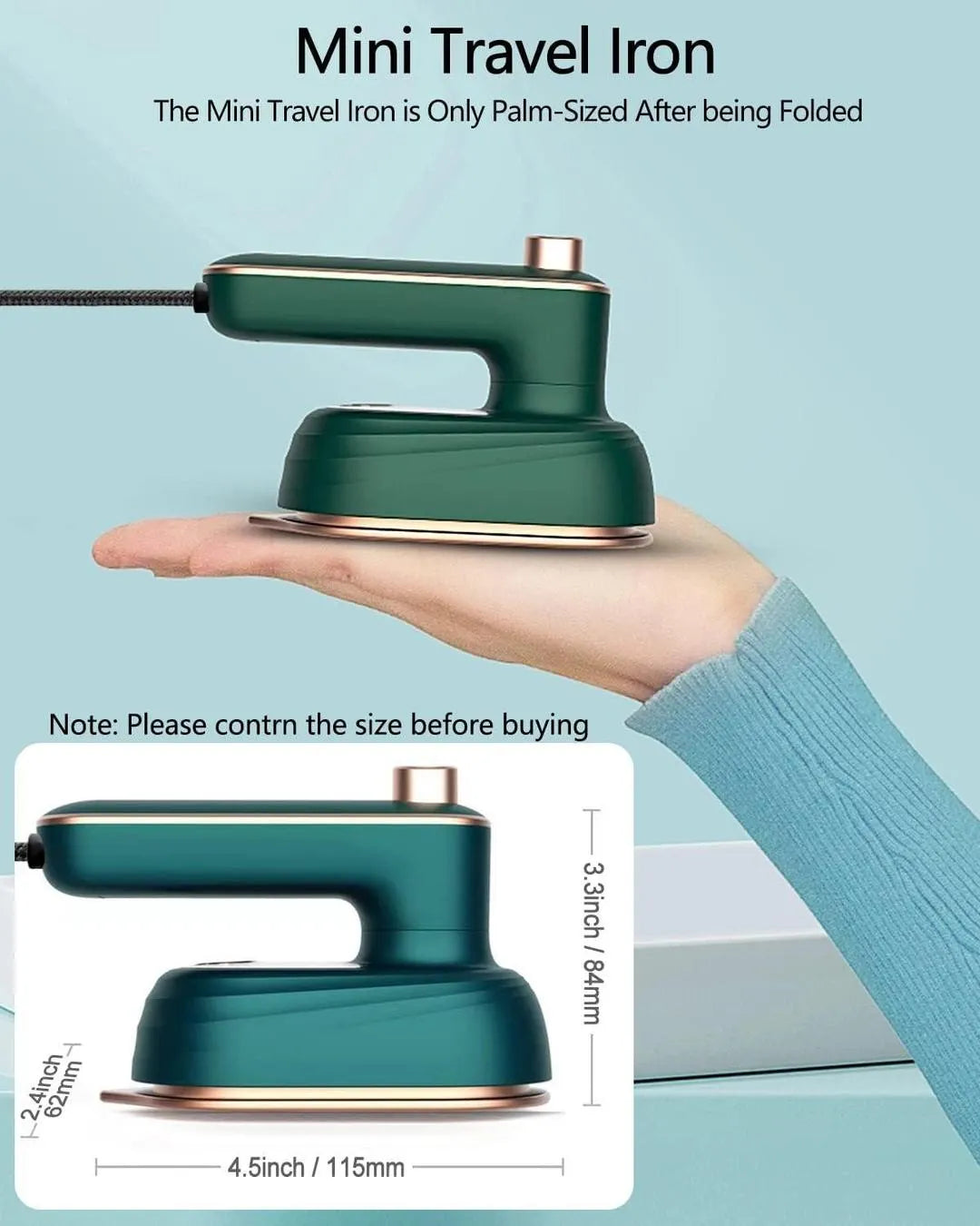 Green  Steam lron for Quick  Wrinkle Removal 500 in stock