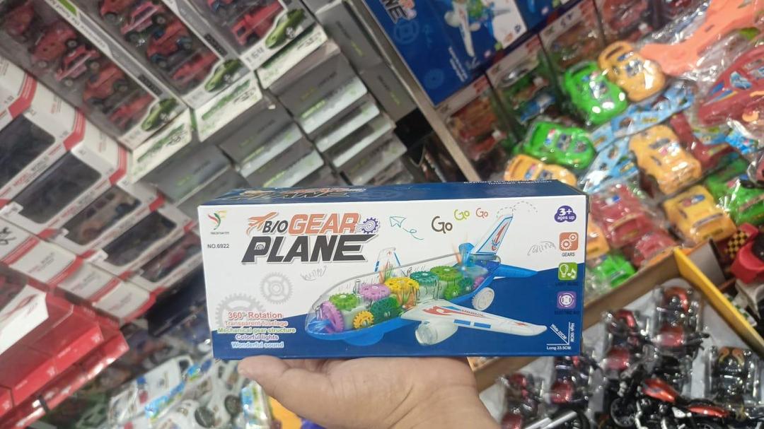 B/O Gear Plane Toy _Transparent  Gear Airplane with Lights  & Music